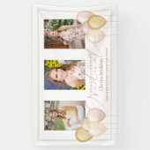 Pink Balloons Drei Fotos Kalligraphie Abschluss Banner (Vertikal)