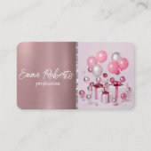 Pink Balloons Event Party Geburtstagsplanung Visitenkarte (Vorderseite)