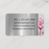 Pink Balloons Event Party Geburtstagsplanung Visitenkarte (Rückseite)