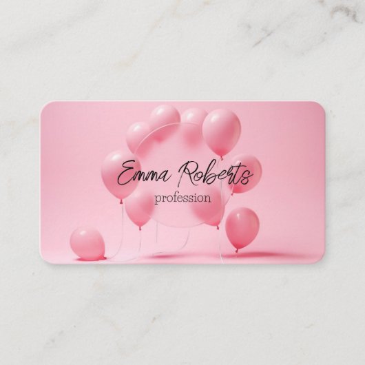 Pink Balloons Event Visitenkarte (Vorderseite)