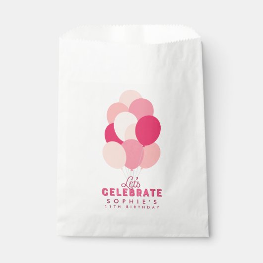 Pink Balloons Feiern wir jedes Alter zum Geburtsta Geschenktütchen (Vorderseite)