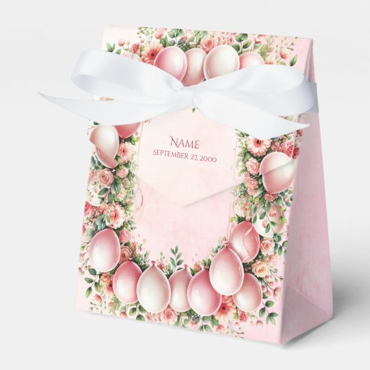 Pink Balloons Gefallen Box Geschenkschachtel (Vorderseite)