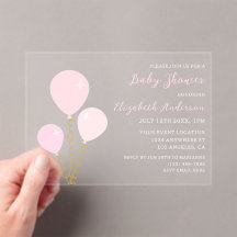 Pink Balloons Girl Baby Shower