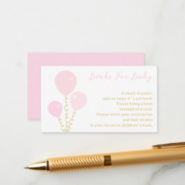 Pink Balloons Girl Baby Shower Books For Baby Begleitkarte
