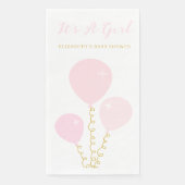 Pink Balloons Girl Baby Shower Serviette (Vorderseite)