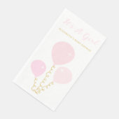 Pink Balloons Girl Baby Shower Serviette (Ecke)
