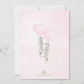 Pink Balloons Greenery Twin Girls Sweetheart Baby Einladung (Rückseite)