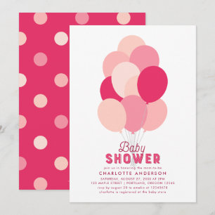 Pink Balloons Kinderdusche Einladung