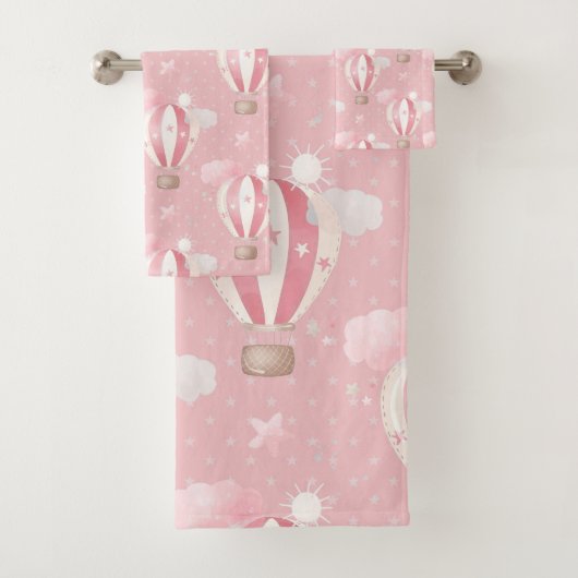 Pink Balloons Muster Badhandtuch Set (Insitu)