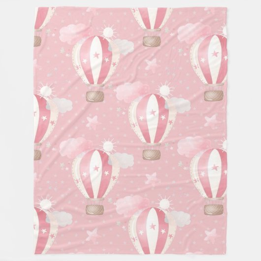 Pink Balloons Muster Fleecedecke (Vorderseite)