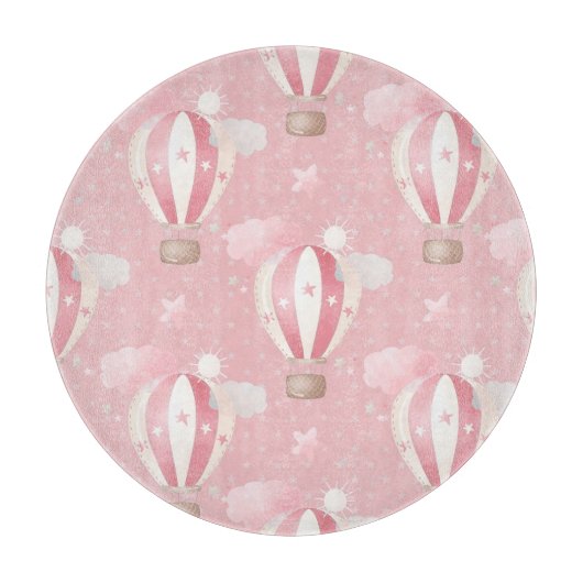 Pink Balloons Muster Schneidebrett (Vorderseite)