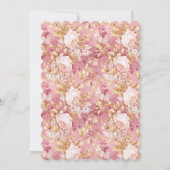 Pink Balloons, Stripes Bloom Baby Shower Scalloped Einladung (Rückseite)