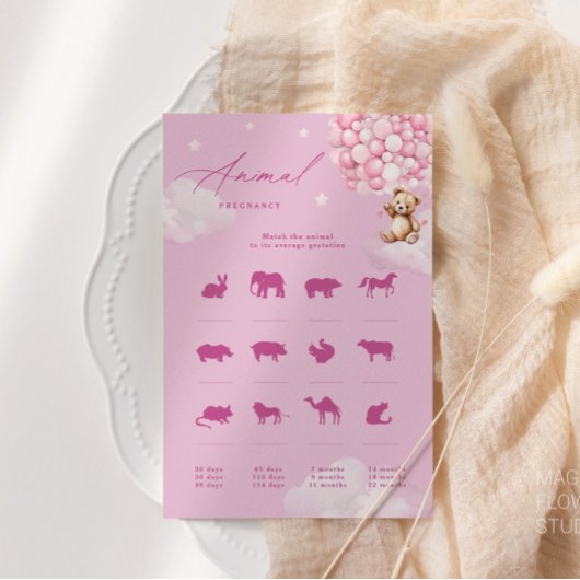 Pink Balloons Teddy Bear Animal Pregning Game