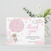 Pink Balloons Teddy Bear Baby Dusche Danke Auto (Stehend Vorderseite)
