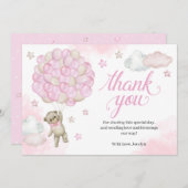 Pink Balloons Teddy Bear Baby Dusche Danke Auto (Vorne/Hinten)