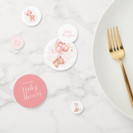 Pink Balloons Teddy Bear Baby Shower Confetti Konfetti