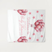 Pink Balloons Wasserfarbe Girl Babydusche Hintergr Wandteppich (Vorderseite (Horizontal))