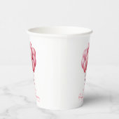 Pink Balloons Watercolor Girl Babydusche Pappbecher (Rechts)