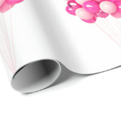 Pink Balloons Wrapping Paper Geschenkpapier (Rolleneckpunkt)