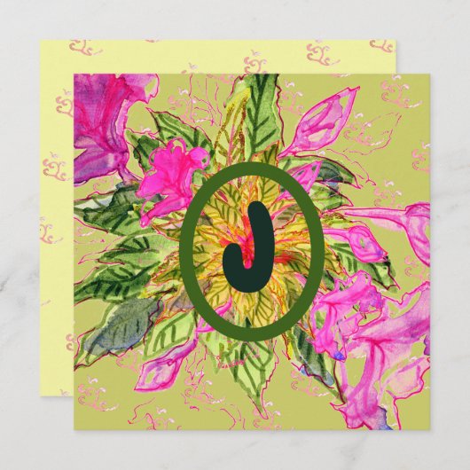 Pink Balsam Blume Bouquet & Letter (Vorne/Hinten)