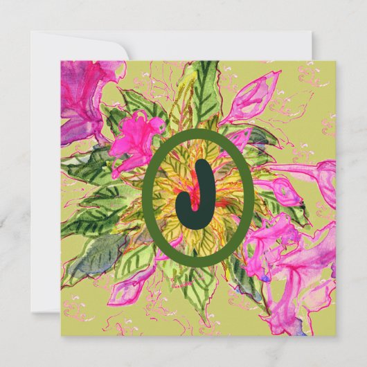 Pink Balsam Blume Bouquet & Letter (Vorderseite)