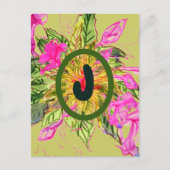 Pink Balsam Blume Bouquet & Letter Postkarte (Vorderseite)