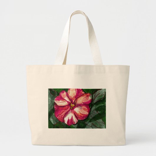 Pink Balsam Blume Jumbo Stoffbeutel (Vorne)