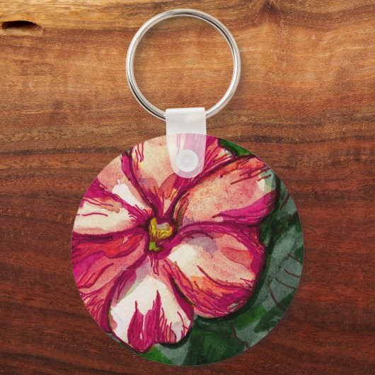 Pink Balsam Blume Schlüsselanhänger (Vorderseite)