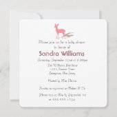 Pink Bambi Baby Showeinlage Einladung (Rückseite)