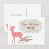 Pink Bambi Jeder Anlass Custom Postcard Postkarte (Vorne/Hinten)