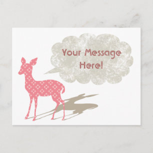 Pink Bambi Jeder Anlass Custom Postcard Postkarte