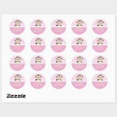 Pink Bambino Girl Monkey Rücksendeadresse Stickers (Blatt)
