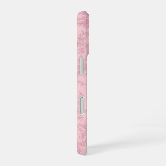 Pink Bamboo Leaf Japanese Modern Phone Case iPhone 16 Hülle (Rechte Seite)