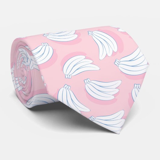 Pink Banana Pattern Krawatte (Gerollt)