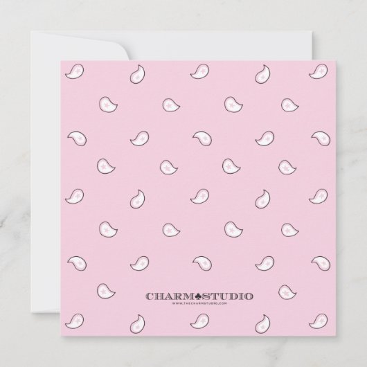 Pink Bandana | Birthday Invite Einladung (Rückseite)