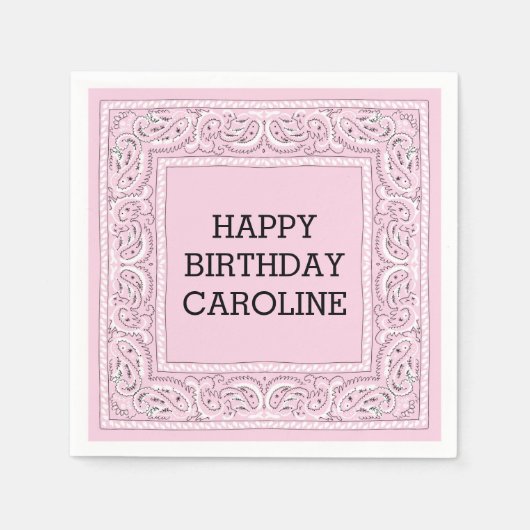 Pink Bandana | Cocktail Napkin Serviette (Vorderseite)