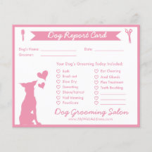 Pink Banner und Silhouette Dog Grooming Report Car