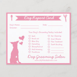 Pink Banner und Silhouette Dog Grooming Report Car