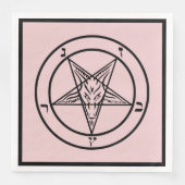 Pink Baphomet Pentagram Satanic Dinner Napkin Serviette (Vorderseite)