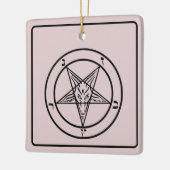 Pink Baphomet Pentagram Satanic Keramikornament (Links)