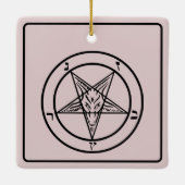 Pink Baphomet Pentagram Satanic Keramikornament (Rückseite)