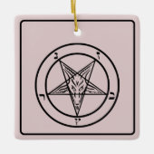 Pink Baphomet Pentagram Satanic Keramikornament (Vorderseite)
