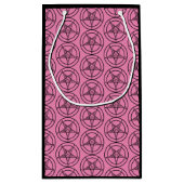 Pink Baphomet Pentagram Satanic Kleine Geschenktüte (Rückseite)