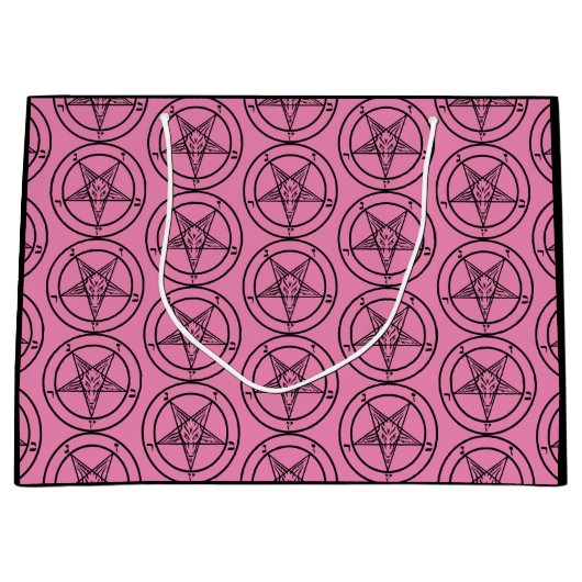 Pink Baphomet Pentagramm Große Geschenktüte (Vorderseite)