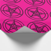 Pink-Baphomet-Pentagramm-halloween Geschenkpapier (Ecke)