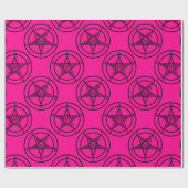 Pink-Baphomet-Pentagramm-halloween Geschenkpapier (Flach)