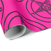 Pink-Baphomet-Pentagramm-halloween Geschenkpapier (Rolleneckpunkt)