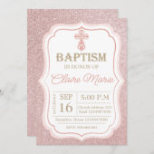 Pink Baptism Einladung (Vorne/Hinten)