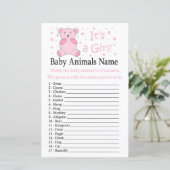 Pink Bär Baby Animes Name Game (Stehend Vorderseite)