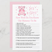 Pink Bär Wie gut kennen Sie das Baby-Duschspiel? (Vorne/Hinten)